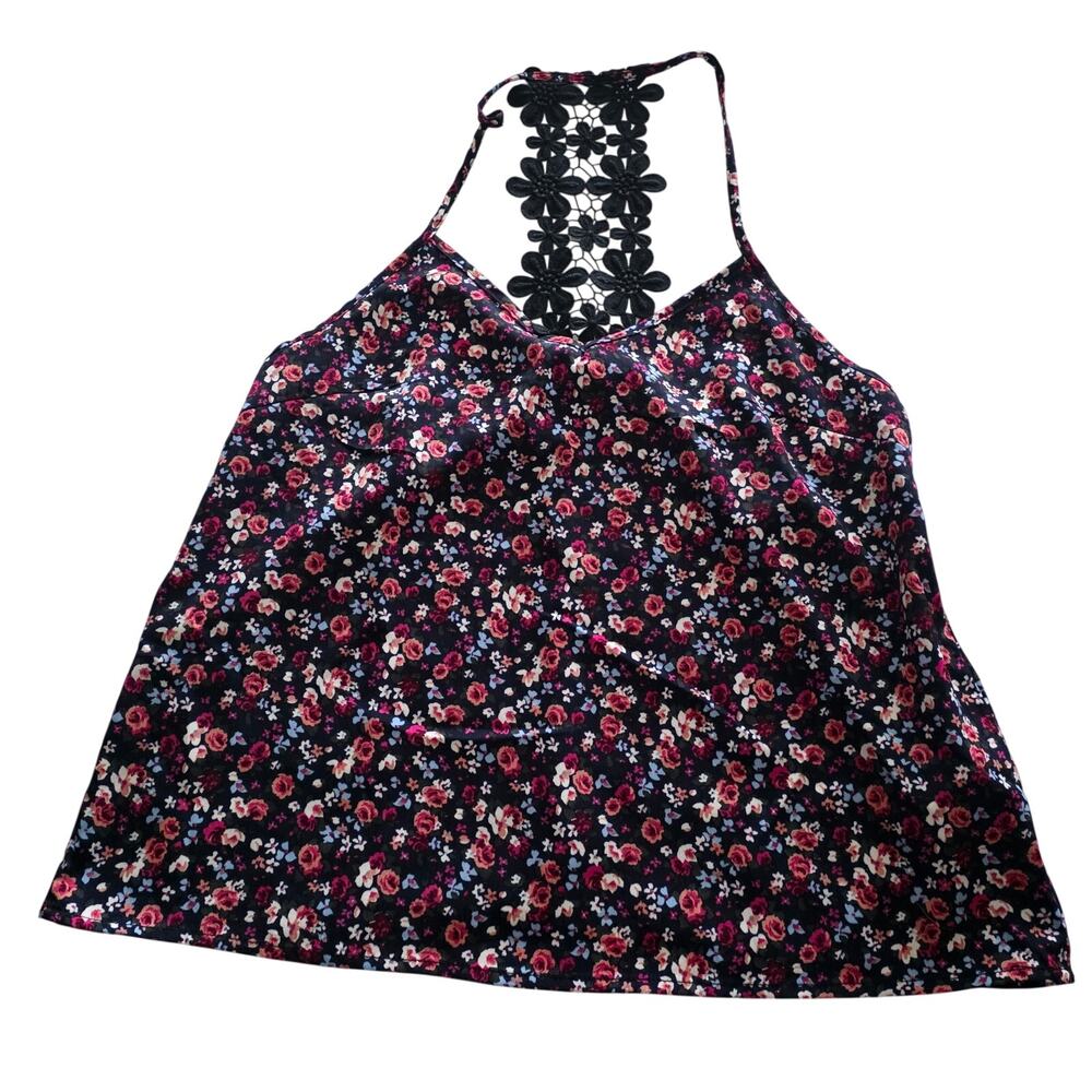 Shein x Frenchy Racer Back Floral Tank Top sz Medium NWT Boho Casual Basic